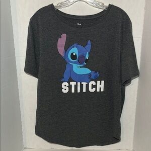 Disney Stitch Graphic Tee Gray and Blue